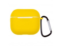Чехол для наушников AirPods 3 Silicone Case с карабином желтый