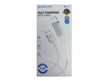 Кабель USB - Lightning BOROFONE BU56 (2.4A/1.2m/текстиль) белый