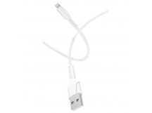 USB кабель шт.USB (A) - шт.Lightning 1,0м, 2,4A, силикон, белый GP21L "GoPower"