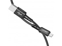 Кабель USB - Lightning Acefast C1-02 (2.4A, MFI, оплетка нейлон, 1.2 м) Черный