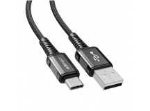 Кабель USB - Type-C Acefast C1-04 (3A, оплетка нейлон, 1.2 м) Черный