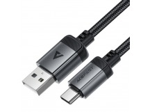 Кабель USB - Type-C Acefast C20-04 (3A, оплетка нейлон, 1.2 м) Черный