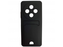 Чехол силиконовый Redmi 14C/POCO C75 матовый цветной с визитницей черный