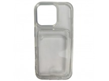 Чехол силиконовый iPhone 16 Pro с визитницей прозрачный