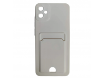 Чехол силиконовый Samsung A05 матовый цветной с визитницей белый