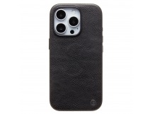 Чехол-накладка Cellis SM031 SafeMag для "Apple iPhone 15 Pro" Натуральная кожа (black) (237493)