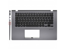 Топ-панель для ноутбука Asus VivoBook X415EA серая с подсветкой (для моделей без SD-порта)