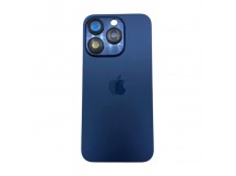 Задняя крышка iPhone 15 Pro (Стекло камеры + Рамка + MagSafe) Оригинал Синий