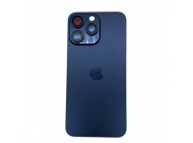 Задняя крышка iPhone 15 Pro Max (Стекло камеры + Рамка + MagSafe) Оригинал Синий