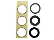 Стекло камеры iPhone 15 Pro Max  (Комплект из 3шт) Черный (Оригинал)