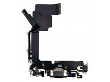 Шлейф iPhone 15 Pro на системный разъем + микрофон Черный (Оригинал)