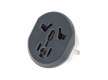 Адаптер универсальный (переходник) 16А с заземлением, серо-белый REXANT