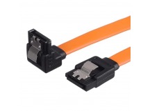 Кабель SATA - SATA GoPower (угловой, силикон, 0,5 м) Оранжевый