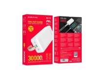 Внешний аккумулятор 30 000 mAh BOROFONE BJ19B (2USB/Micro USB/Type-C/3A/дисплей) белый