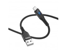 Кабель USB - Micro USB HOCO DU08 (2.4A/1m/текстиль) черный