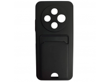 Чехол силиконовый Tecno Spark 30С матовый цветной с визитницей черный