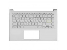 Топ-панель для Asus VivoBook S14 M433IA серебро, серебряные клавиши с подсветкой