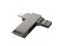 USB карта памяти HOCO UD15 64ГБ USB 3.2 + Type-C (серый)