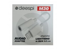 Переходник Deespi M30 Lightning - Aux 3.5 (белый)