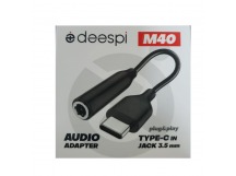 Переходник Deespi M40 TypeC - Aux 3.5 (черный)