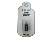 OTG переходник Deespi T01 Type-C на USB (черный)