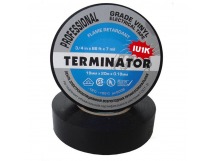 Изолента Terminator IU1K 19/20, огнеупорная, всепогодная, 0,17мм/0,18мм, чёрный