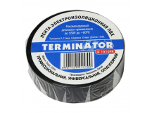 Изолента Terminator IZ1510FR, 15/10, не горючая, самозатухающая, 0,13мм чёрный