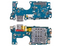 Шлейф для Motorola Moto G85 (XT2427-3) плата на системный разъем/разъем SIM/микрофон - Премиум