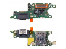 Шлейф для Huawei Honor X9c Smart плата на системный разъем/разъем SIM/микрофон - Премиум