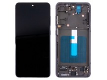 Дисплей для Samsung Galaxy S21 FE (G990B) модуль с рамкой Серый - (OLED) (Full Size)