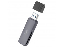 КартРидер Hoco HB45 2в1 (Micro SD/SD) USB 3.0 металлик