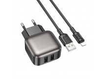Сетевое ЗУ BOROFONE BAS51A + кабель Lightning (2USB/2.4A) черное