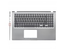 Топ-панель для ноутбука Asus X515MA серебро, серые клавиши без подсветки (для моделей без SD-порта)