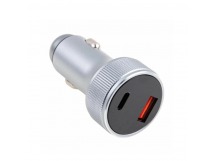 Автомобильное зарядное устройство USB/Type-C YU54W (54W, QC3.0, PD, SuperVOOC, FlashCharge, 1Type-C, 1USB) Серый