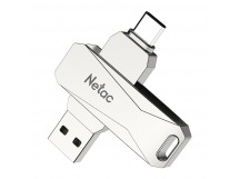 Флеш-накопитель USB 3.0 32GB Netac U782C Dual серебро (USB 3.0/3.1 + Type C)