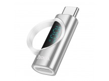 Переходник Type-C - Type-C вход LED дисплей HOCO UA32 серебристый