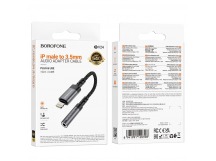 Переходник BOROFONE BV24 Lightning + Aux 3.5 (серый)