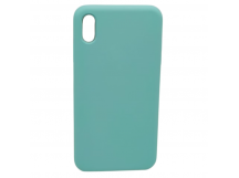 Чехол iPhone XS Max Silicone Case №21 (с Лого) в упаковке Голубой лед