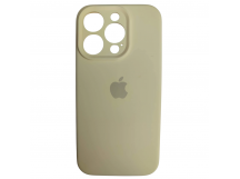 Чехол силиконовый Silicone Case ORG iPhone 15 Pro (защита камеры) светло-желтый