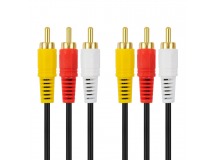 Шнур 3RCA шт. - 3RCA шт. VIXION CAB31 1.5m (черный)