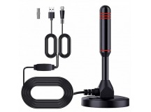 Антенна  комнатная ДМВ для DVB-T2 Selenga 110A с усилителем 25дБ, питание от USB, кабель 5м.