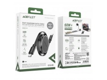 Кабель Type-C - Type-C Acefast С13-03 (3A, 60W, PD, 0.8 м, двойное втягивание) Черный