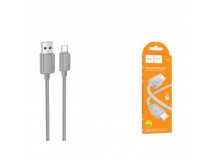 Кабель USB - Type-C HOCO X113 (3A/1m/текстиль) серый
