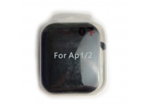 Чехол для наушников AirPods 1/2 Protection Case с карабином (07) черный