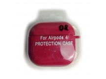 Чехол для наушников AirPods 4 Protection Case с карабином малиновый (08)