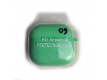 Чехол для наушников AirPods 4 Protection Case с карабином мятный (09)
