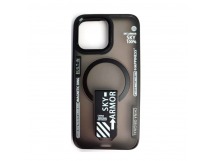 Чехол пластиковый iPhone 15 Pro Max SkyArmor Magsafe + подставка черный