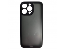 Чехол силиконовый iPhone 15 Pro Max матовый с окантовкой черный