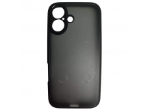 Чехол силиконовый iPhone 16 матовый с окантовкой черный