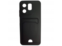 Чехол силиконовый Infinix Hot 50i/Smart 9 матовый цветной с визитницей черный